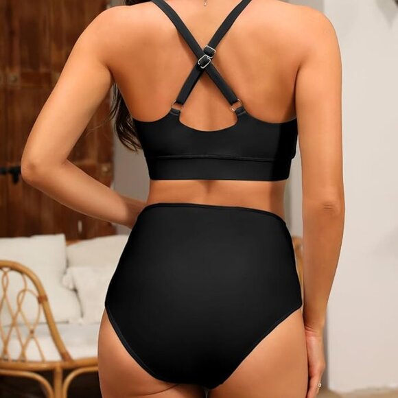 Two Piece Swimsuit for Women Black - Picture 3 of 6